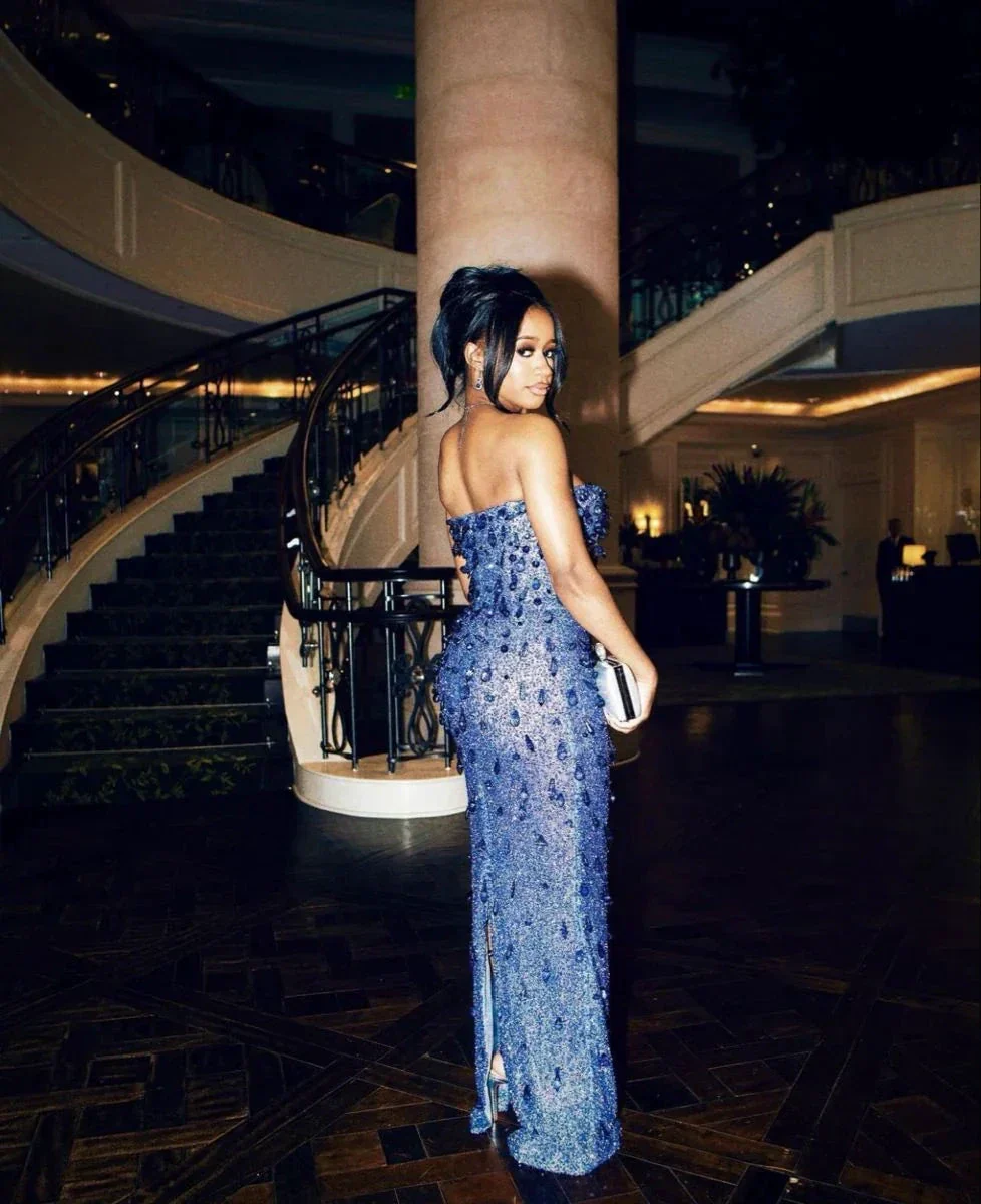 Glamorous Strapless Floor Length Evening Dress For Black Girls Y4792 - Image 3