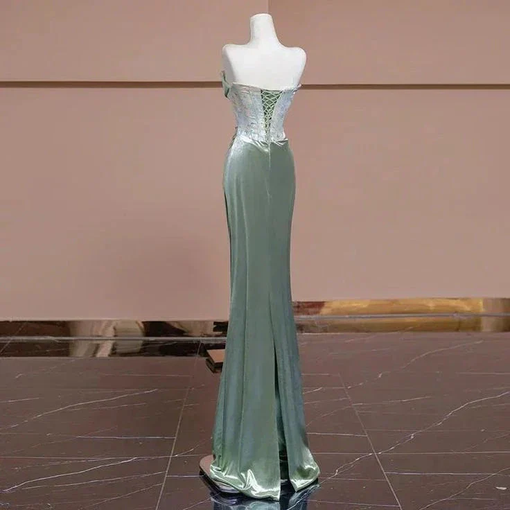 Glamorous Strapless Mermaid Pleated Evening Gown Formal Prom Dress Y7989 - Image 5
