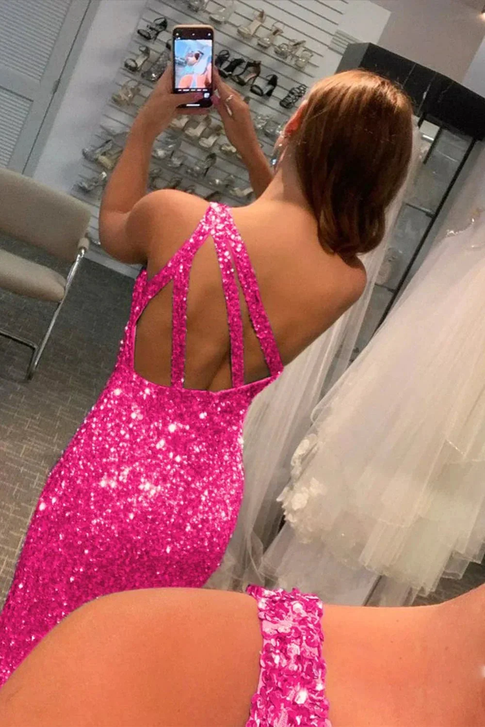 Aurelia |Glitter Black Sequins Long Prom Dress with Slit - Image 5