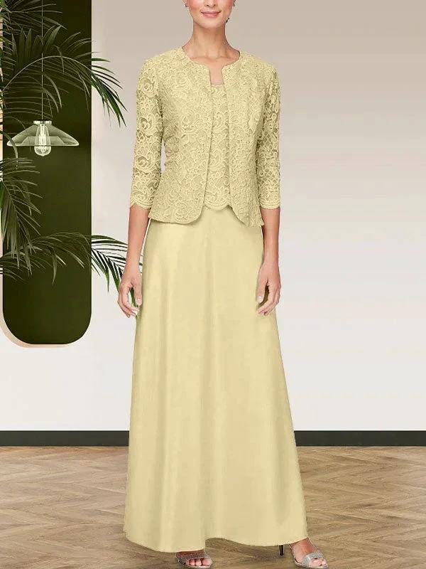 Glitter Lace & Satin Skirt Jacket Dress with Open Jacket - Image 10