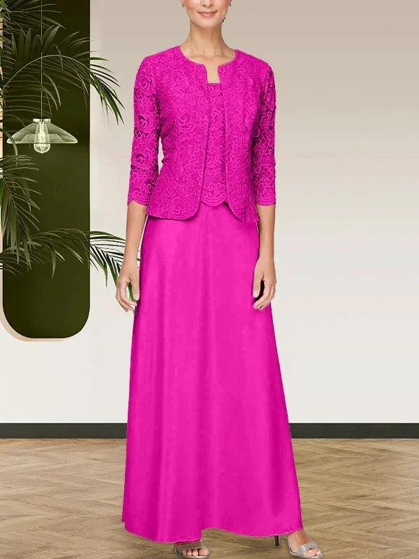 Glitter Lace & Satin Skirt Jacket Dress with Open Jacket - Image 15
