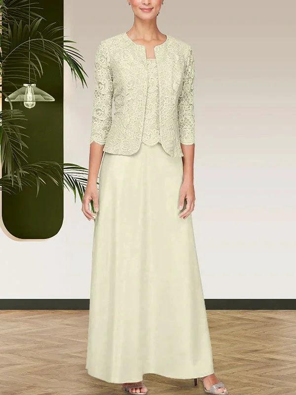 Glitter Lace & Satin Skirt Jacket Dress with Open Jacket - Image 16