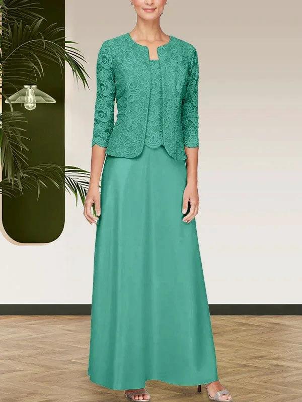 Glitter Lace & Satin Skirt Jacket Dress with Open Jacket - Image 17