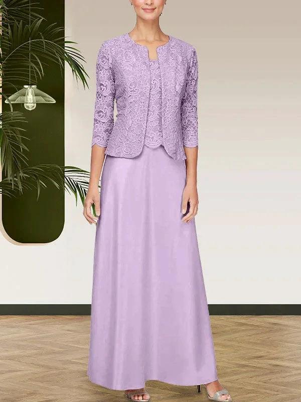 Glitter Lace & Satin Skirt Jacket Dress with Open Jacket - Image 18