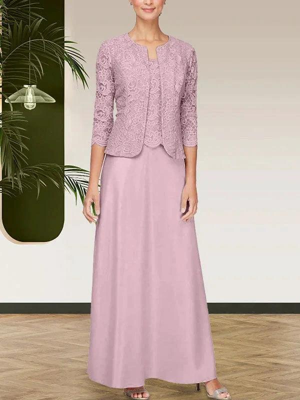 Glitter Lace & Satin Skirt Jacket Dress with Open Jacket - Image 19