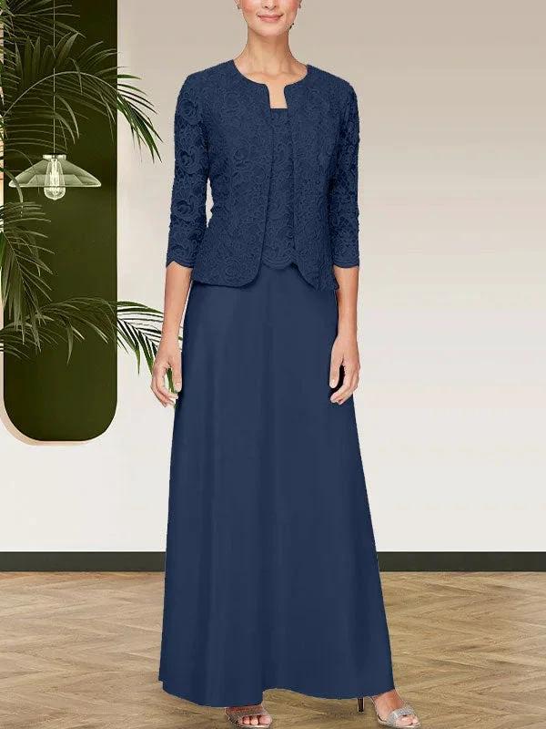 Glitter Lace & Satin Skirt Jacket Dress with Open Jacket - Image 21