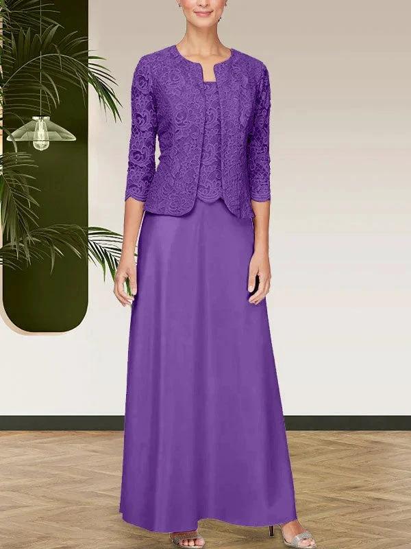 Glitter Lace & Satin Skirt Jacket Dress with Open Jacket - Image 26