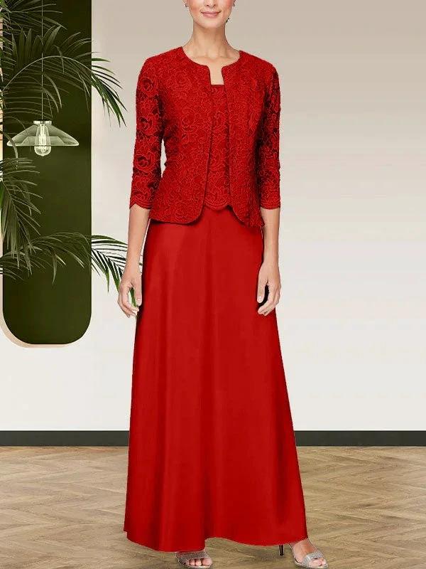 Glitter Lace & Satin Skirt Jacket Dress with Open Jacket - Image 27