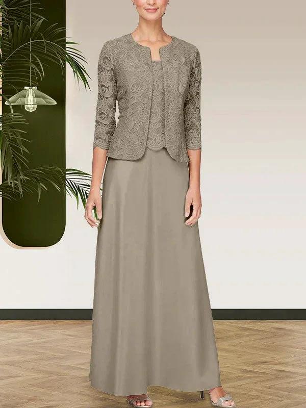 Glitter Lace & Satin Skirt Jacket Dress with Open Jacket - Image 29