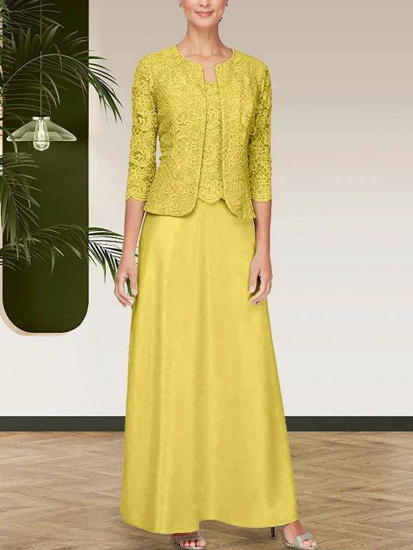 Glitter Lace & Satin Skirt Jacket Dress with Open Jacket - Image 35