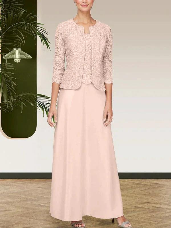 Glitter Lace & Satin Skirt Jacket Dress with Open Jacket - Image 8