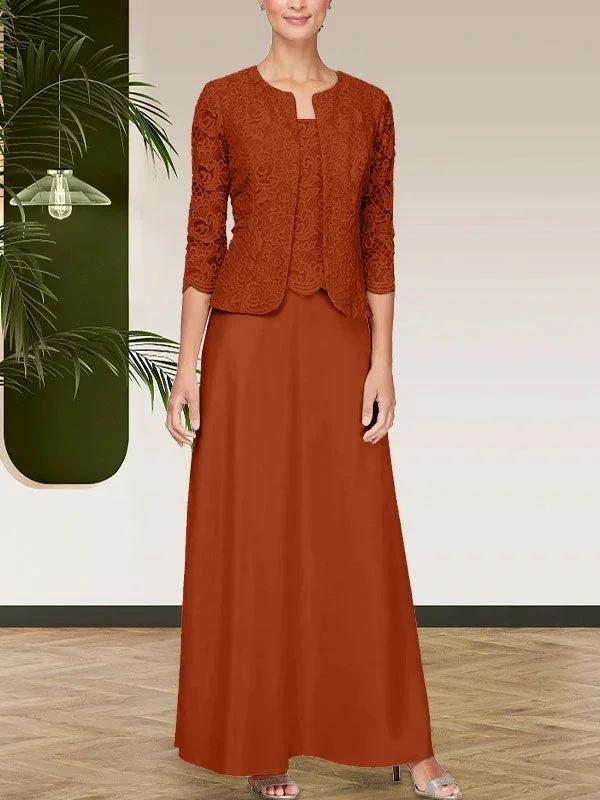 Glitter Lace & Satin Skirt Jacket Dress with Open Jacket - Image 9
