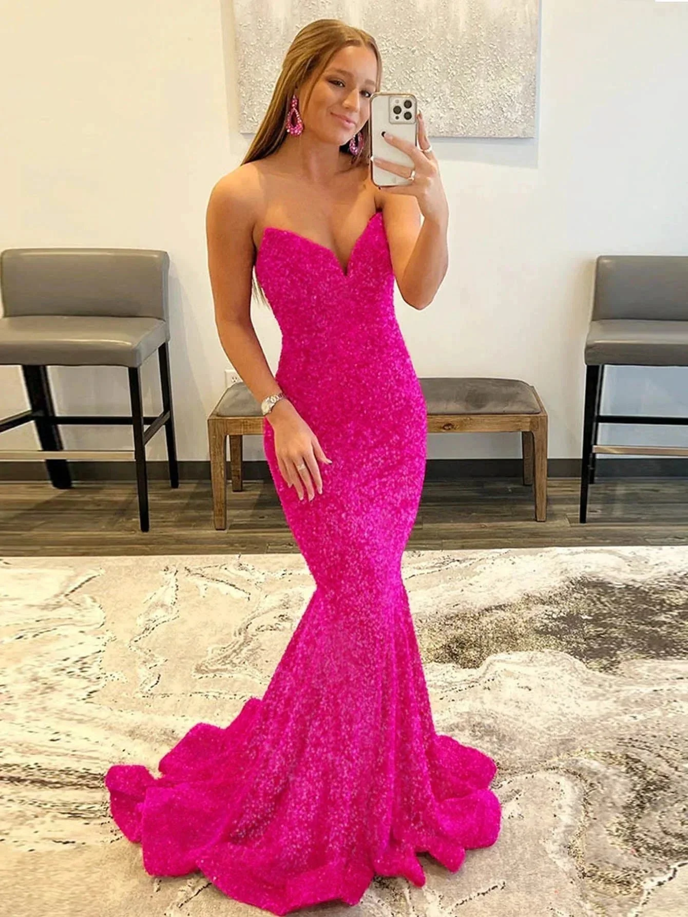 LAURYN |MERMAID SWEETHEART NECK SEQUINS PROM DRESS - Image 3