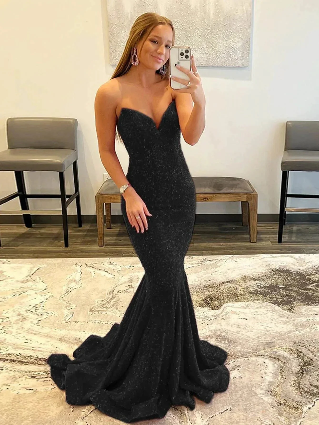 LAURYN |MERMAID SWEETHEART NECK SEQUINS PROM DRESS - Image 5