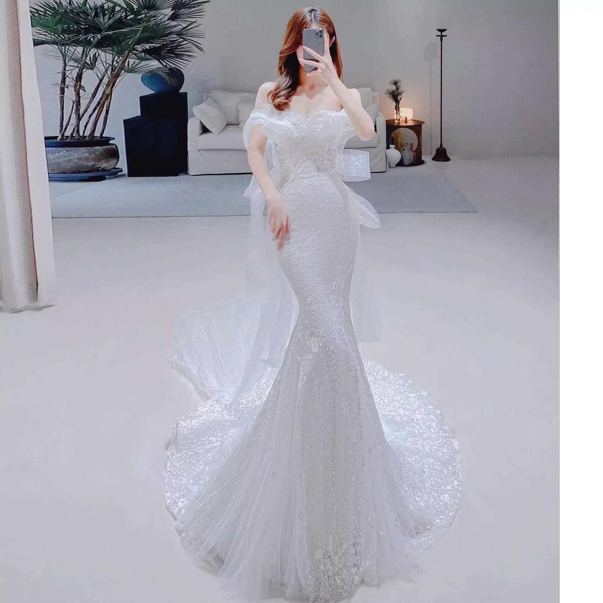 Glitter Mermaid Wedding Dress,Chic Bridal Dress ,Y2415 - Image 2