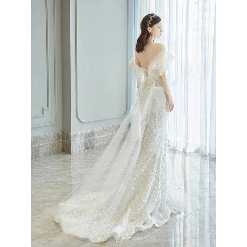 Glitter Mermaid Wedding Dress,Chic Bridal Dress ,Y2415 - Image 4