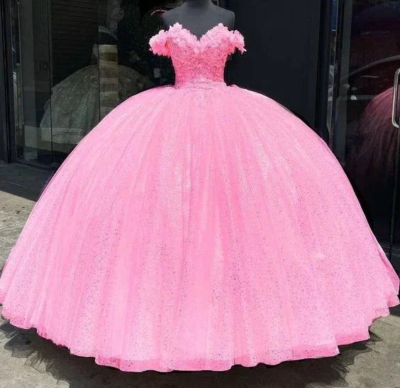 Glitter Off The Shoulder Ball Gown Sweet 16 Dress  Y4488 - Image 2