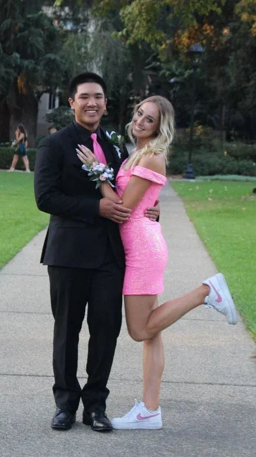 Glitter Pink Homecoming Dress Off The Shoulder Sequins Homecoming Dress Y2132 - Image 2