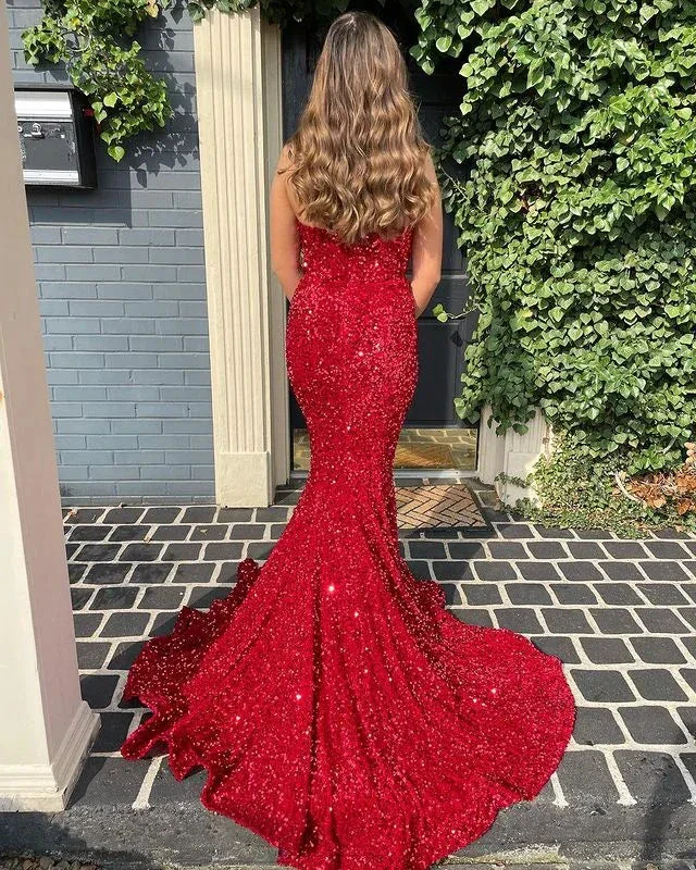 Glitter Royal Blue Mermaid Prom Dress Royal Blue Evening Dress Y5629 - Image 4