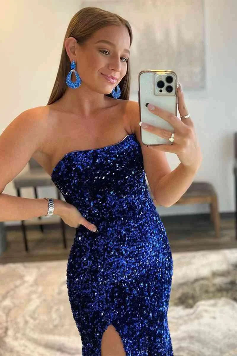 Sparkly Glitter Prom Dresses with Slit SYP82 - Image 3