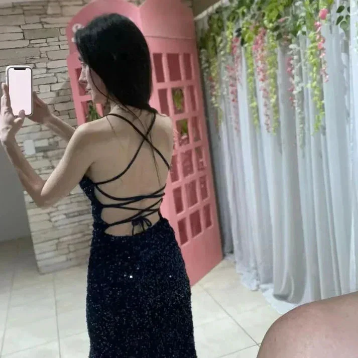 Glitter Sheath/Column Prom Dress with Split Charming Evening Dress Y4404 - Image 4