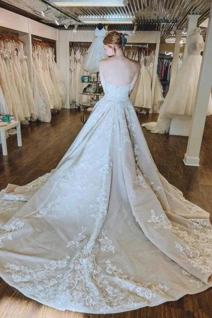 Gorgeous A-Line Lace Appliques Sleeveless Wedding Dresses - Image 2