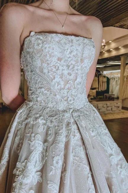 Gorgeous A-Line Lace Appliques Sleeveless Wedding Dresses - Image 3