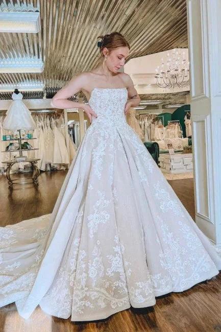 Gorgeous A-Line Lace Appliques Sleeveless Wedding Dresses - Image 4