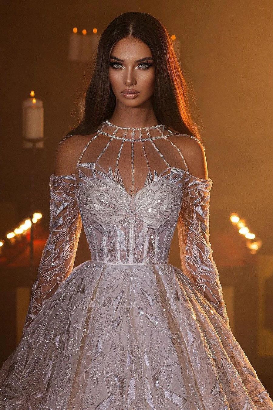 Gorgeous A-line Long Sleeves Wedding Dress With Lace - Image 2