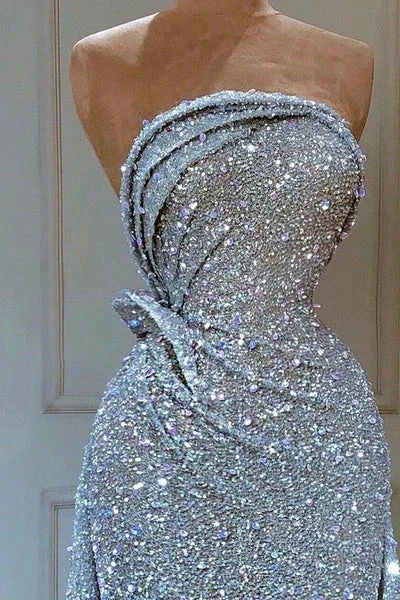 Gorgeous A-line Sleeveless Sequined Prom Dress With Ruffles - Image 2