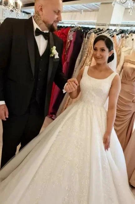 Gorgeous A-line Sleeveless Wedding Dresses With Lace - Image 3
