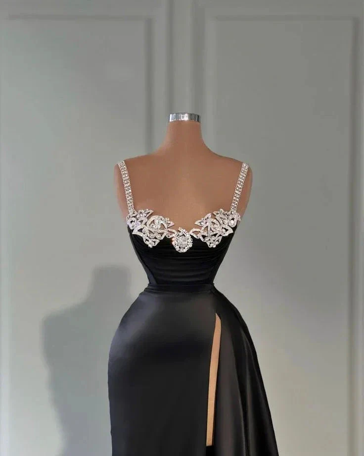 Gorgeous Black Straps Sweetheart Sheath Evening Dress Y6666 - Image 3