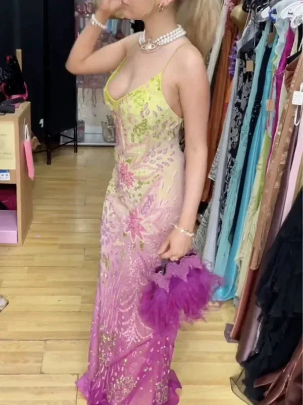 Gorgeous Chiffon Sequin Beaded Evening Dress Long Prom Dress Y8295 - Image 2
