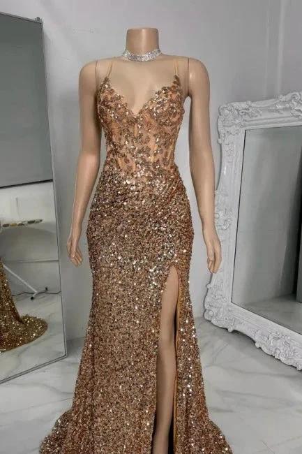 Gorgeous Column Tulle Spaghetti Straps Sleeveless Prom Dress With Rhinestone - Image 3