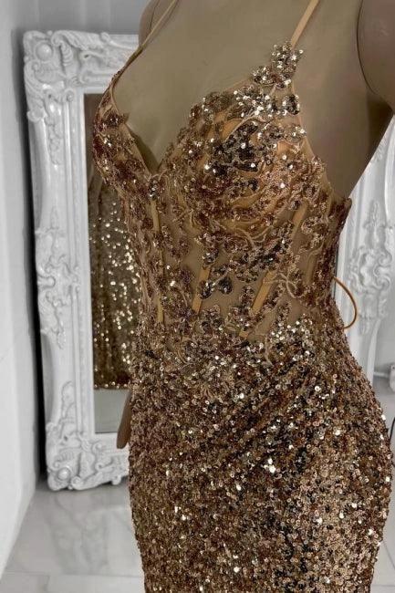 Gorgeous Column Tulle Spaghetti Straps Sleeveless Prom Dress With Rhinestone - Image 7