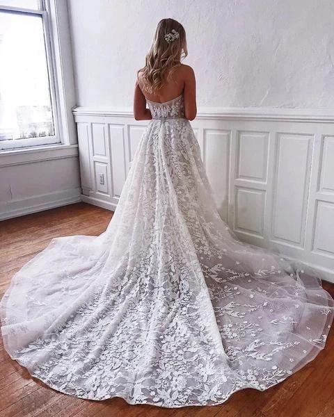 Gorgeous Long A-line Sweetheart Lace Wedding Dress - Image 2
