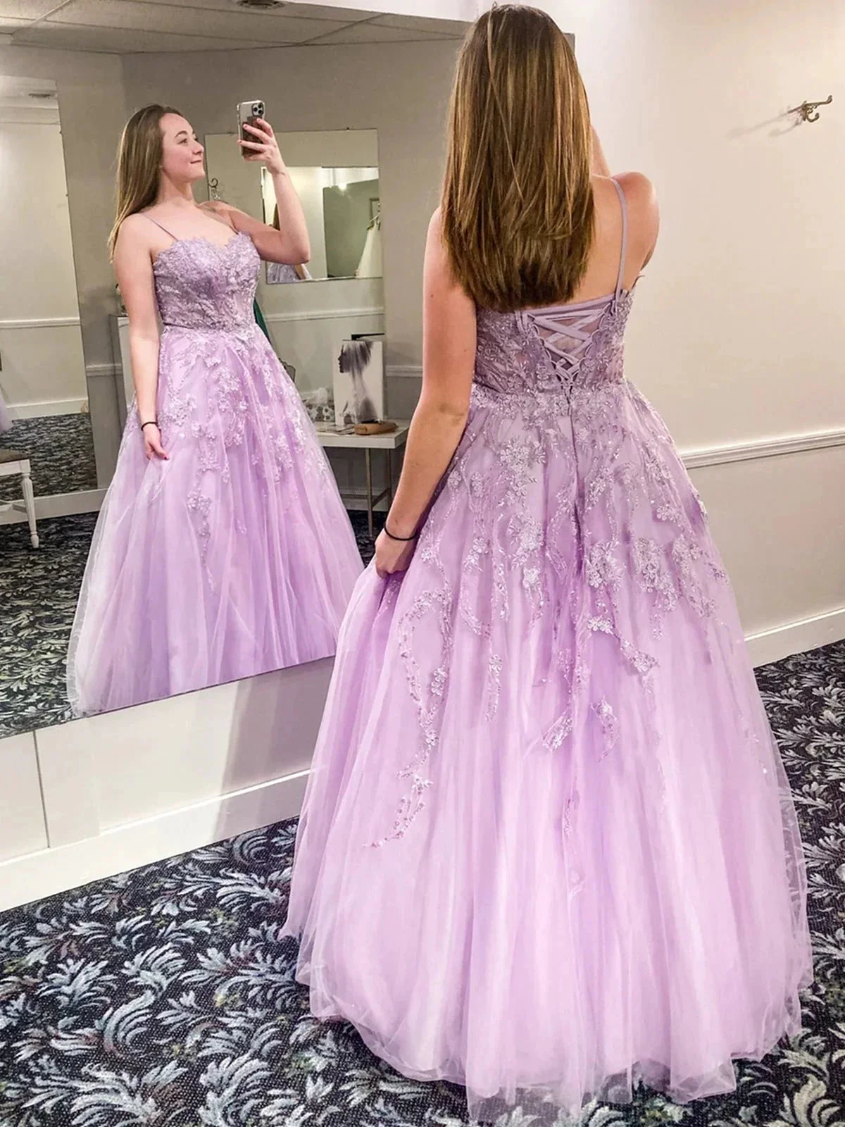 Gorgeous Long A-line Sweetheart Tulle Lace Formal Prom Dress - Image 2