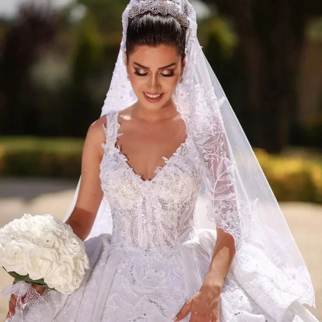 Gorgeous Long Ball Gown Off-the-shoulder Lace Wedding Dress - Image 4