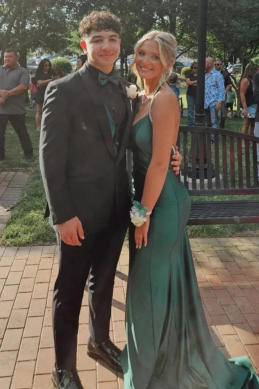 Gorgeous Trumpet Hunter Green Long Formal Dress - Image 4