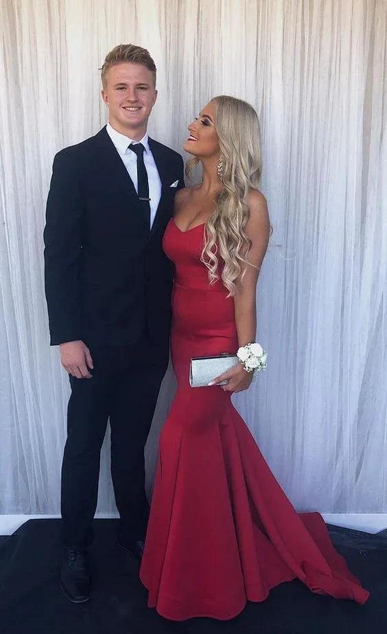 Gorgeous Mermaid Red Formal Evening Dress Red Long Prom Dress Y159 - Image 2