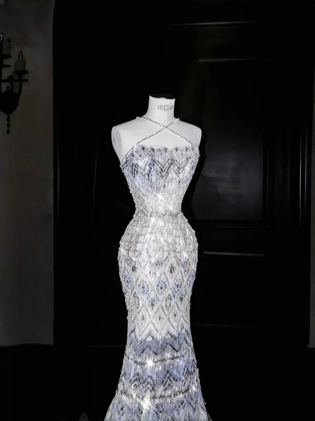 Gorgeous Mermaid Sequins Beaded Wedding Dress,Formal Prom Evening Dress Y8675 - Image 2