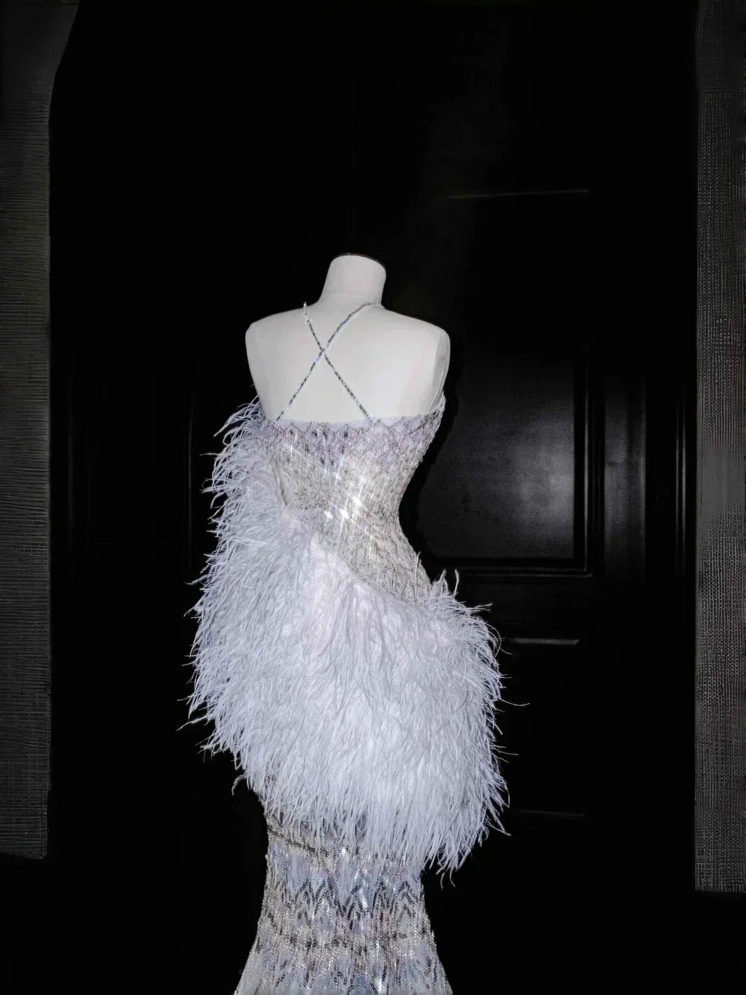 Gorgeous Mermaid Sequins Beaded Wedding Dress,Formal Prom Evening Dress Y8675 - Image 3