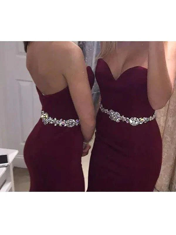 Gorgeous Mermaid Sleeveless Sweetheart Satin Beading Prom Dresses - Image 2