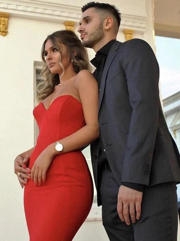 Gorgeous Mermaid Sweetheart Sleeveless Satin Prom Dresses - Image 3