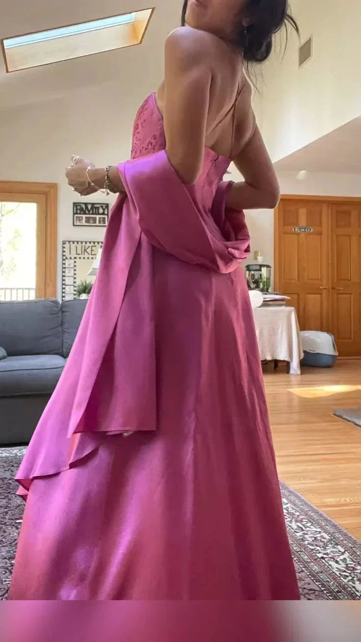 Gorgeous Pink A Line Beaded Prom Dress Long Evening Gown Y7532 - Image 4