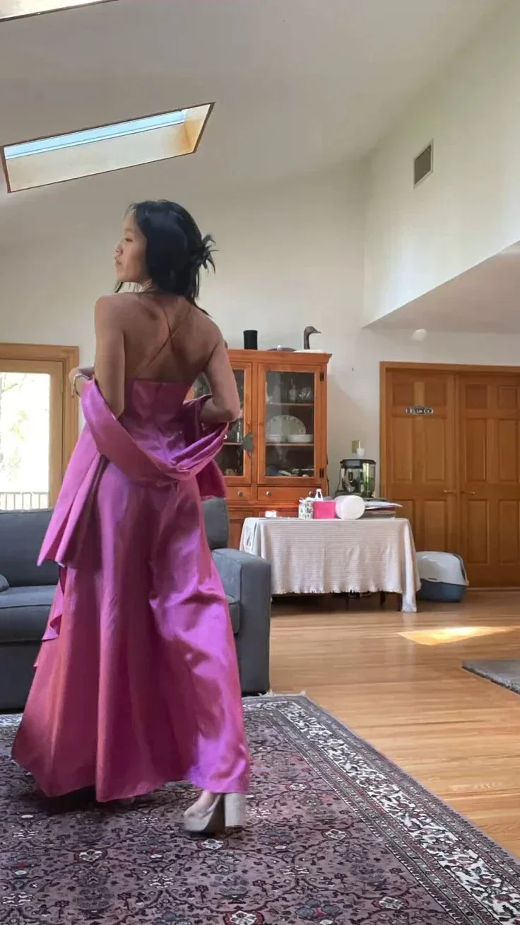 Gorgeous Pink A Line Beaded Prom Dress Long Evening Gown Y7532 - Image 5