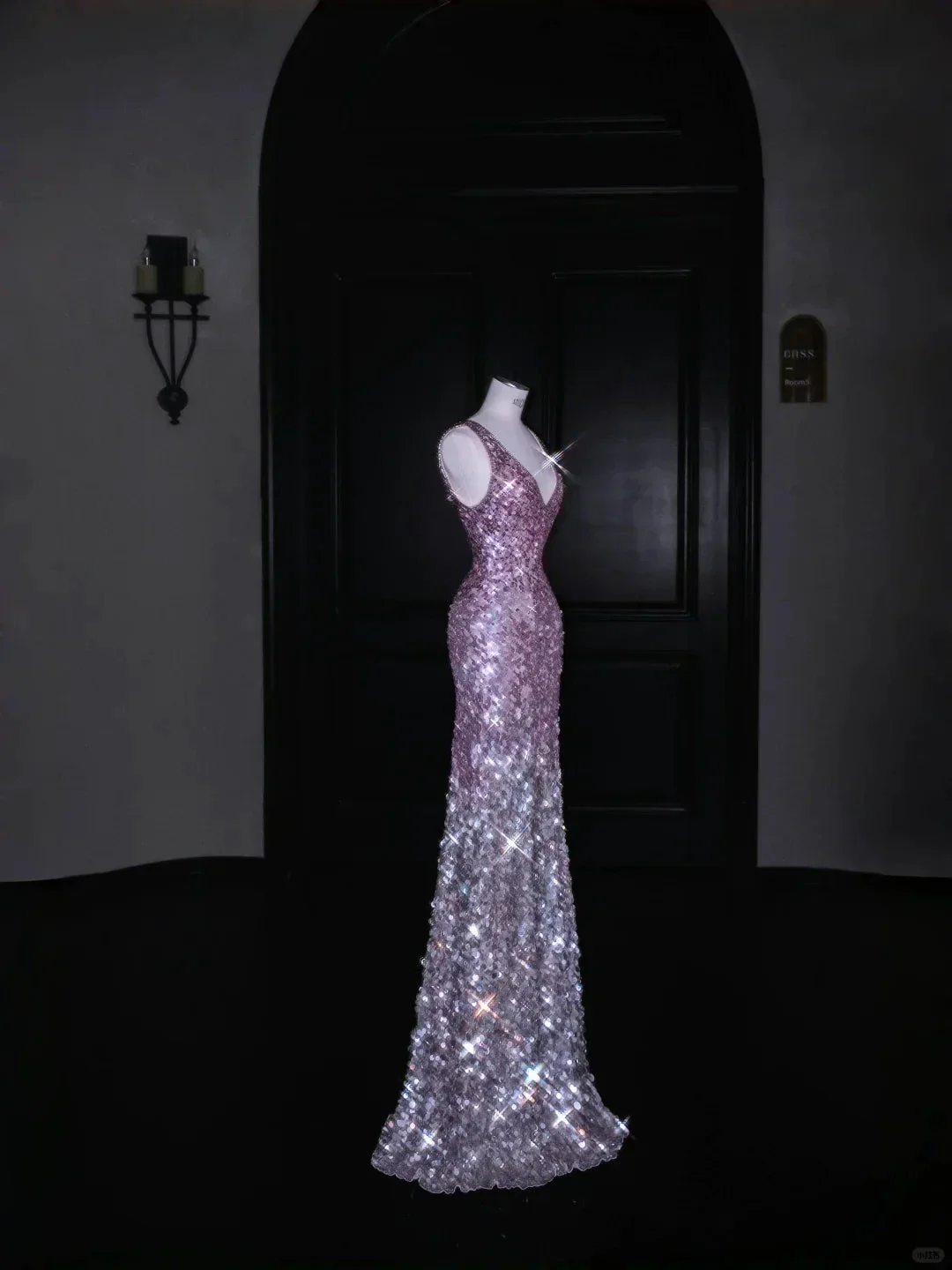 Gorgeous Pink V Neck Sequins Long Prom Dress Evening Dress Y8688 - Image 4