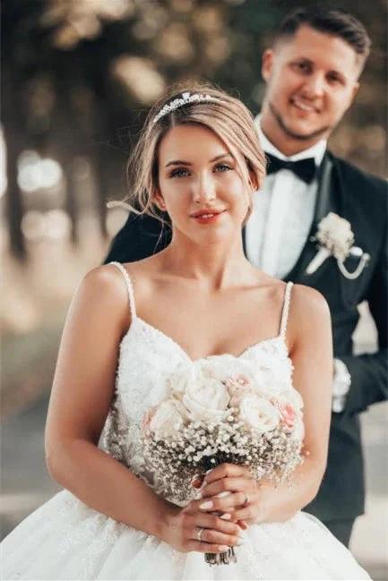 Gorgeous Princess V-neck A-line Wedding Dress With Lace - Image 6