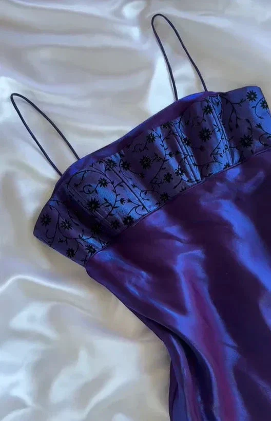 Gorgeous Purple Satin A Line Long Prom Dress Formal Evening Dress Y7510 - Image 3