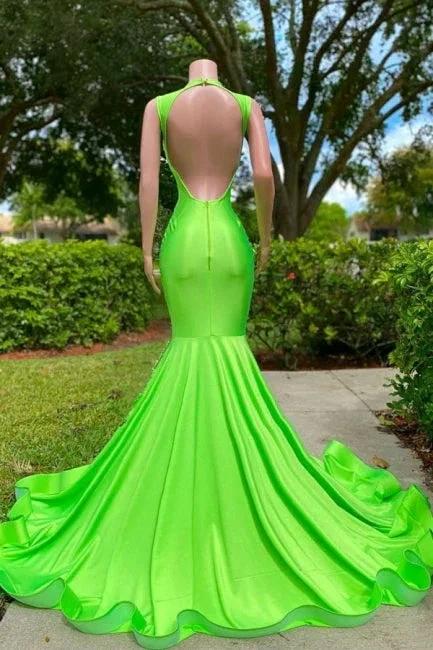 Gorgeous Sequined V-neck Sleeveless Stretch Satin Mermaid Prom Dress with Appliques - Image 5